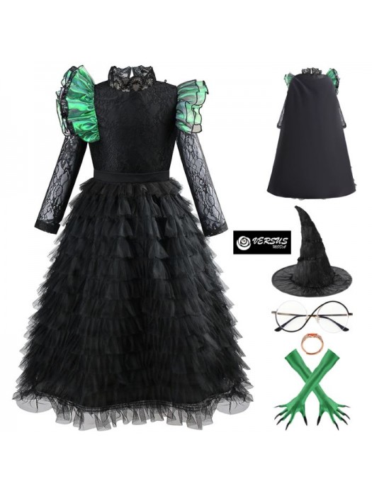 Vestito Bambina Carnevale Maschera Strega Malvagia Witch Costume WITCH02